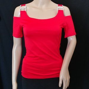 Bundle 2/$10 Women's Cold Shoulder Strap w/Buckle Top